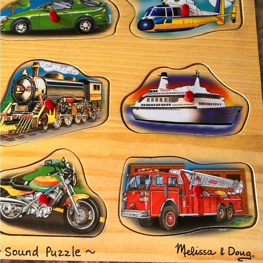 Melissa & Doug Colorful Vehicle Sound Puzzle. Like brand new!